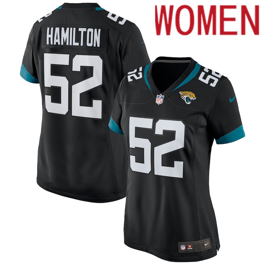 Women Jacksonville Jaguars #52 DaVon Hamilton Nike Black Game NFL Jersey